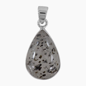 Black Dot Quartz Silver Pendants