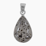 Black Dot Quartz Silver Pendants