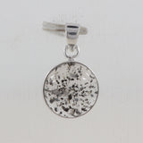 Black Dot Quartz Silver Pendant