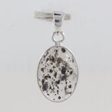 Black Dot Quartz Silver Pendant