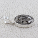 Black Dot Quartz Silver Pendant