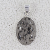 Black Dot Quartz Silver Pendant