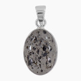925 Sterling Silver Black Dot Quartz Pendants