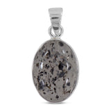 Black Dot Quartz Silver Pendant