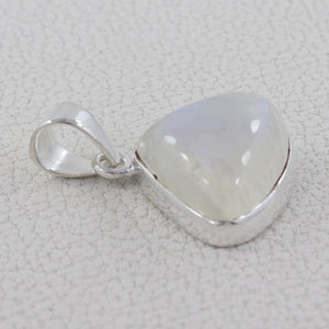 Rainbow Moonstone Silver Pendant