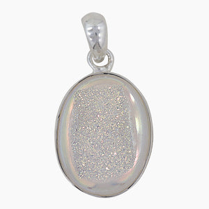 925 Sterling Silver Titanium Druzy Pendants