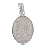 Titanium Druzy Silver Pendant