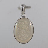 Titanium Druzy Silver Pendant