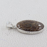 Natural Ammonite Silver Pendant