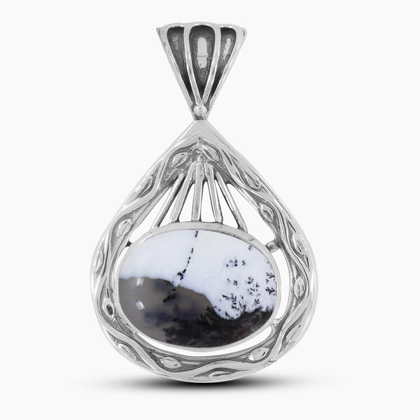 Dendritic Opal Silver Pendants