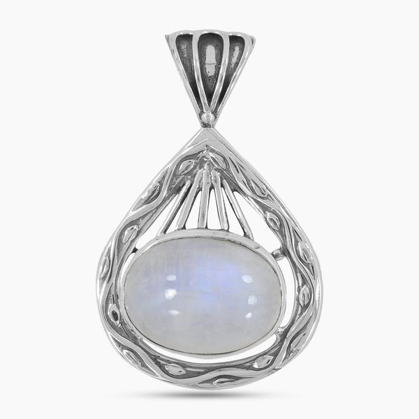 Natural Labradorite Silver Pendant
