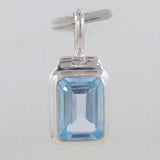 925 Sterling Silver Blue Topaz Pendant