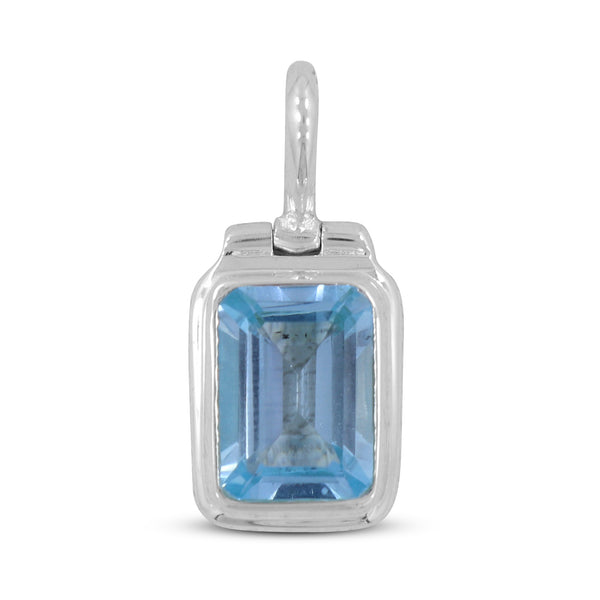 925 Sterling Silver Blue Topaz Pendants