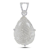 Carving Crystal Silver Pendant