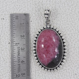 Rhodonite Gemstone Silver Pendant