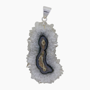 925 Silver Amethyst Slice Pendant