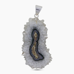 925 Silver Amethyst Slice Pendant