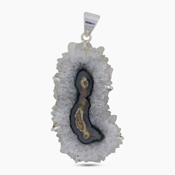 925 Silver Amethyst Slice Pendant