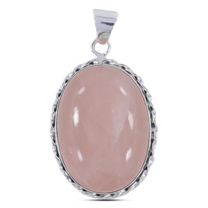925 Sterling Silver Rose Quartz Pendant