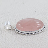 Rose Quartz Gemstone  Silver Pendant