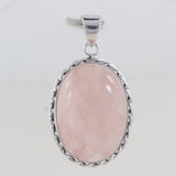 Rose Quartz Gemstone  Silver Pendant