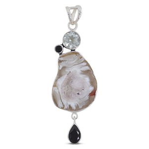 925 Sterling Silver Oco geode Pendant