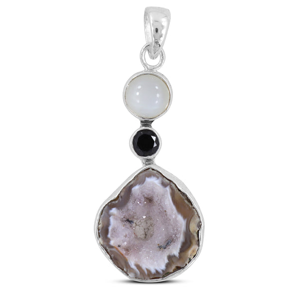 Occogeods With Multi stone Silver Pendant