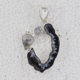 925 Silver Rough Oco geode Pendant