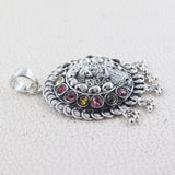 Indian Bridal Tribe Tourmaline Silver Pendant