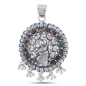 Indian Bridal Tribe Tourmaline Silver Pendants