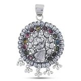 Indian Bridal Tribe Tourmaline Silver Pendant