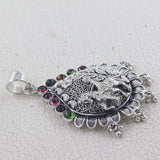 Indian Bridal Tribe Tourmaline Silver Pendant