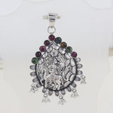 Indian Bridal Tribe Tourmaline Silver Pendant