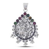 Indian Bridal Tribe Tourmaline Silver Pendant