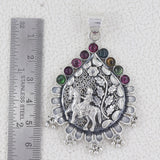 Indian Bridal Tribe Tourmaline Silver Pendant