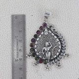 Natural Tourmaline With Multi Gemstone 925 Sterling Silver Pendant