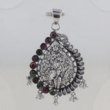 Natural Tourmaline With Multi Gemstone 925 Sterling Silver Pendant