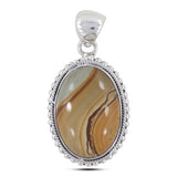 Wild Horse Picture Jasper Silver Pendant