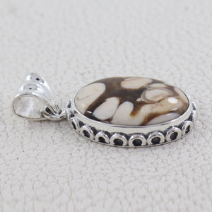 Peanut Wood Jasper Silver Pendants