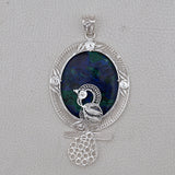 Azurite Malachite Silver Pendant