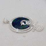 Azurite Malachite Silver Pendant