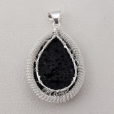 Lava Gemstone Pendant 925 Sterling Silver