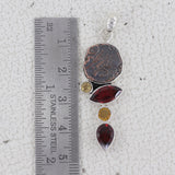 925 Starling Silver Coin & Garnet Pendant