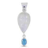 Rainbow Moonstone Silver Pendant