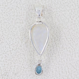 Rainbow Moonstone Silver Pendant