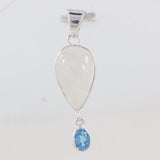 Rainbow Moonstone Silver Pendant