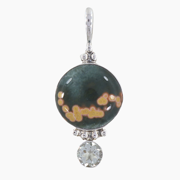 925 Sterling Silver Ocean Jasper Pendants