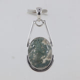 925 Starling Silver Moss Agate Pendant