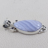 925 Silver Blue Lace Agate Pendant