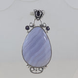 925 Silver Blue Lace Agate Pendant